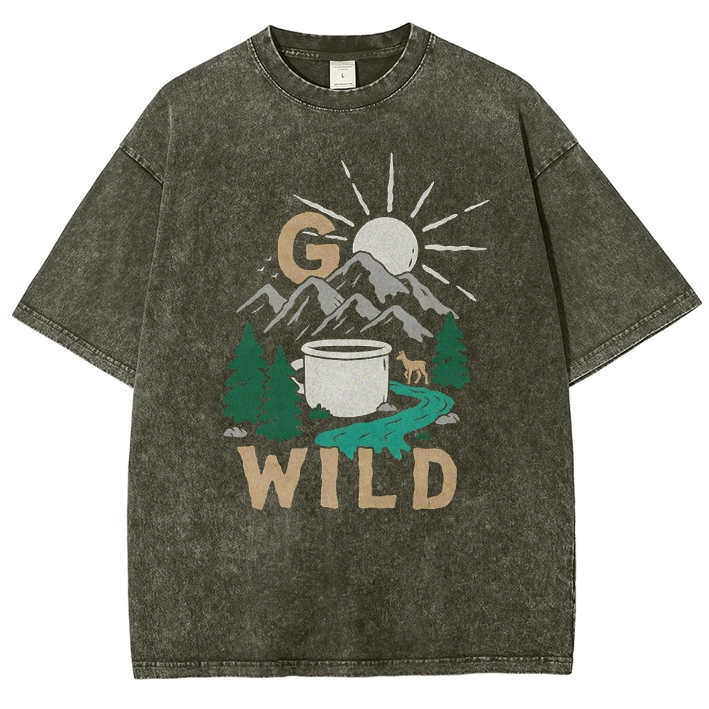 Washed T-Shirt | Wild Forest Adventure Unisex Fit | TIDESENCE