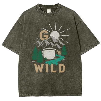 Washed T-Shirt | Wild Forest Adventure Unisex Fit | TIDESENCE