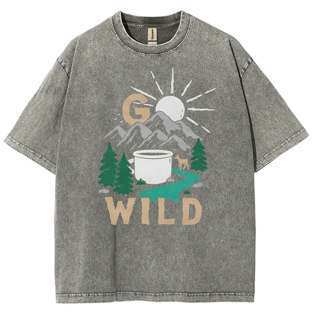 Washed T-Shirt | Wild Forest Adventure Unisex Fit | TIDESENCE