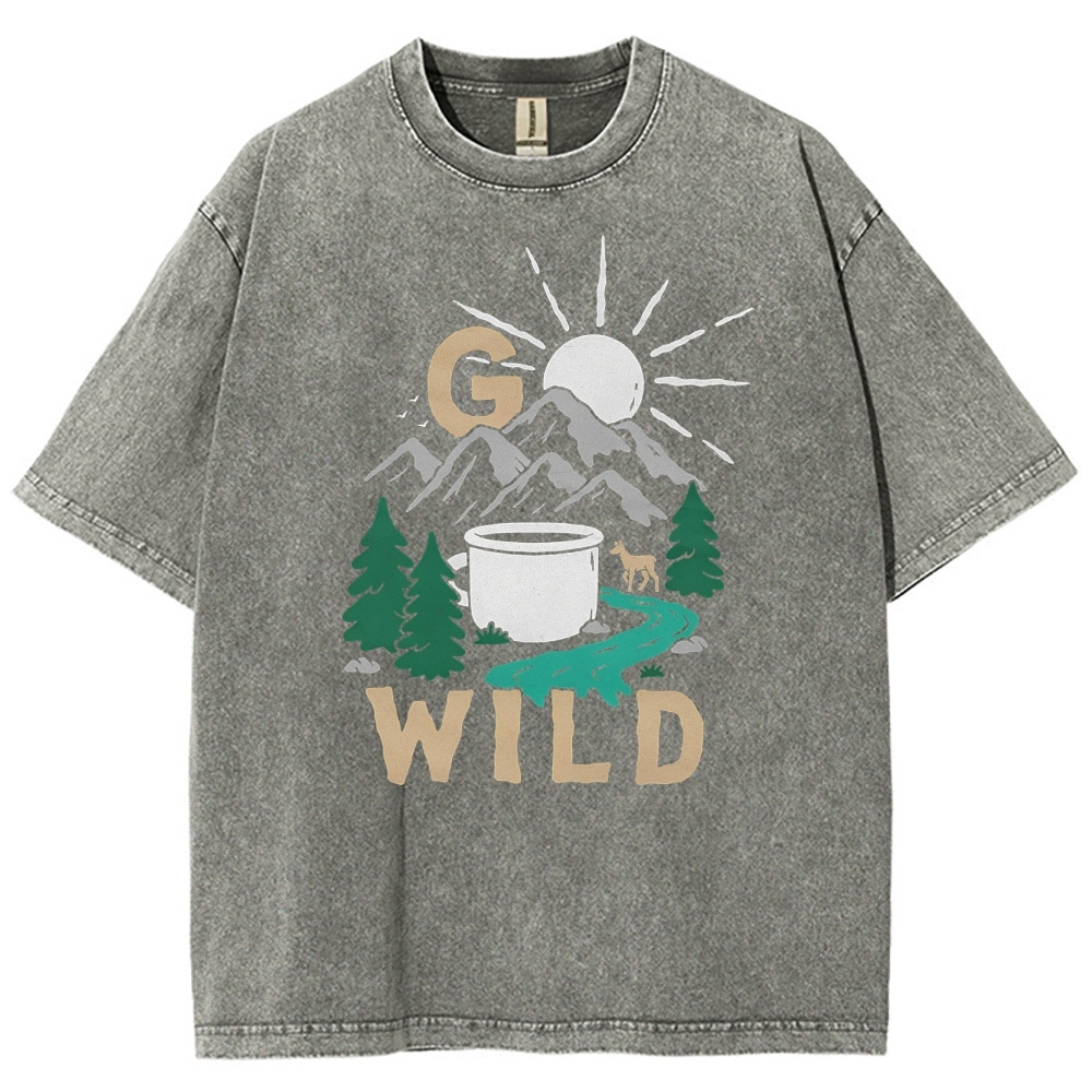 Washed T-Shirt | Wild Forest Adventure Unisex Fit | TIDESENCE