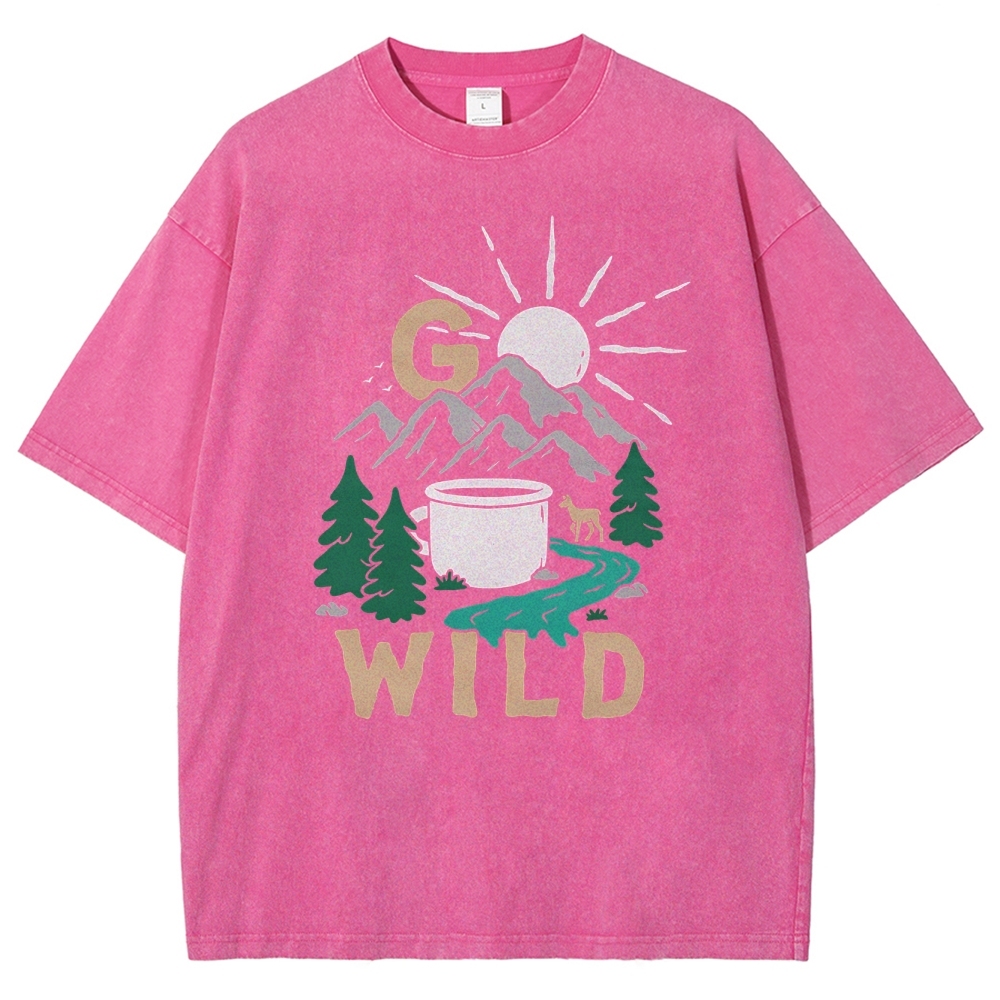 Washed T-Shirt | Wild Forest Adventure Unisex Fit | TIDESENCE