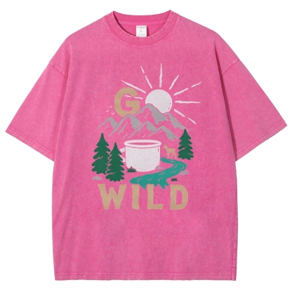 Washed T-Shirt | Wild Forest Adventure Unisex Fit | TIDESENCE