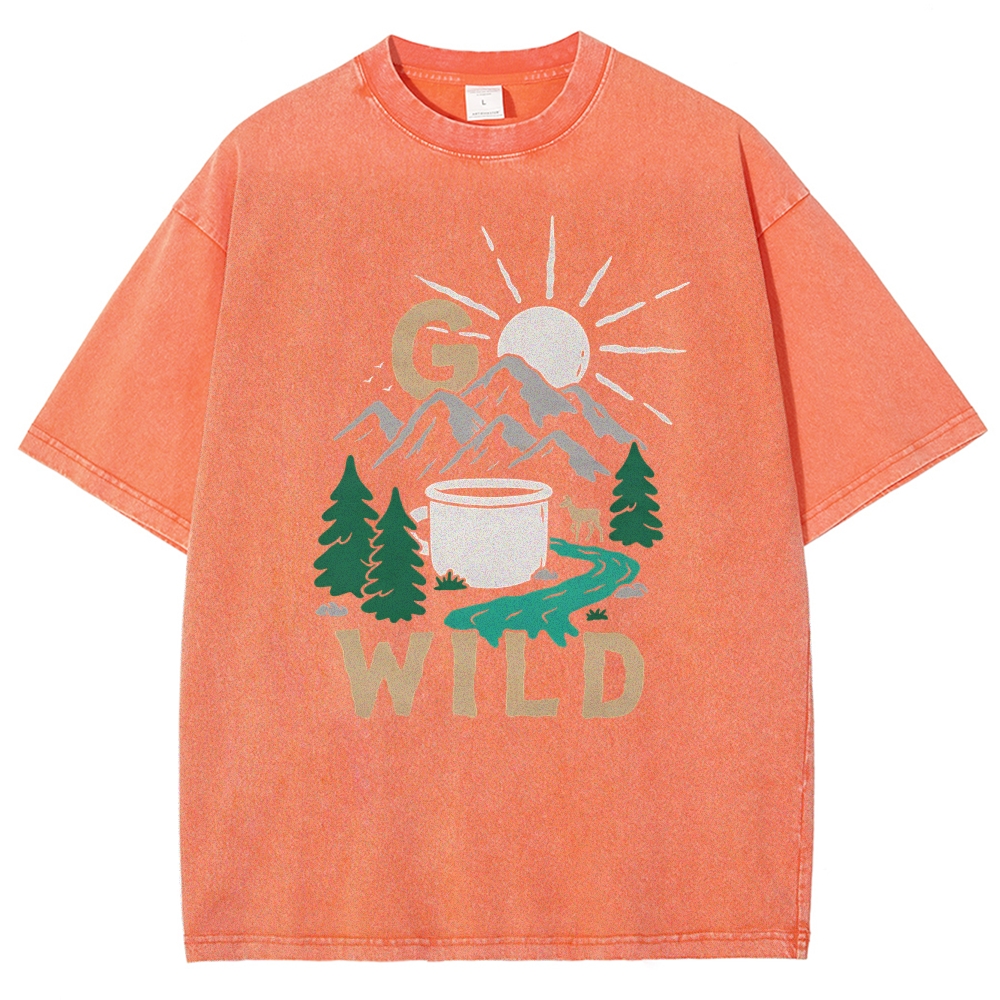 Washed T-Shirt | Wild Forest Adventure Unisex Fit | TIDESENCE