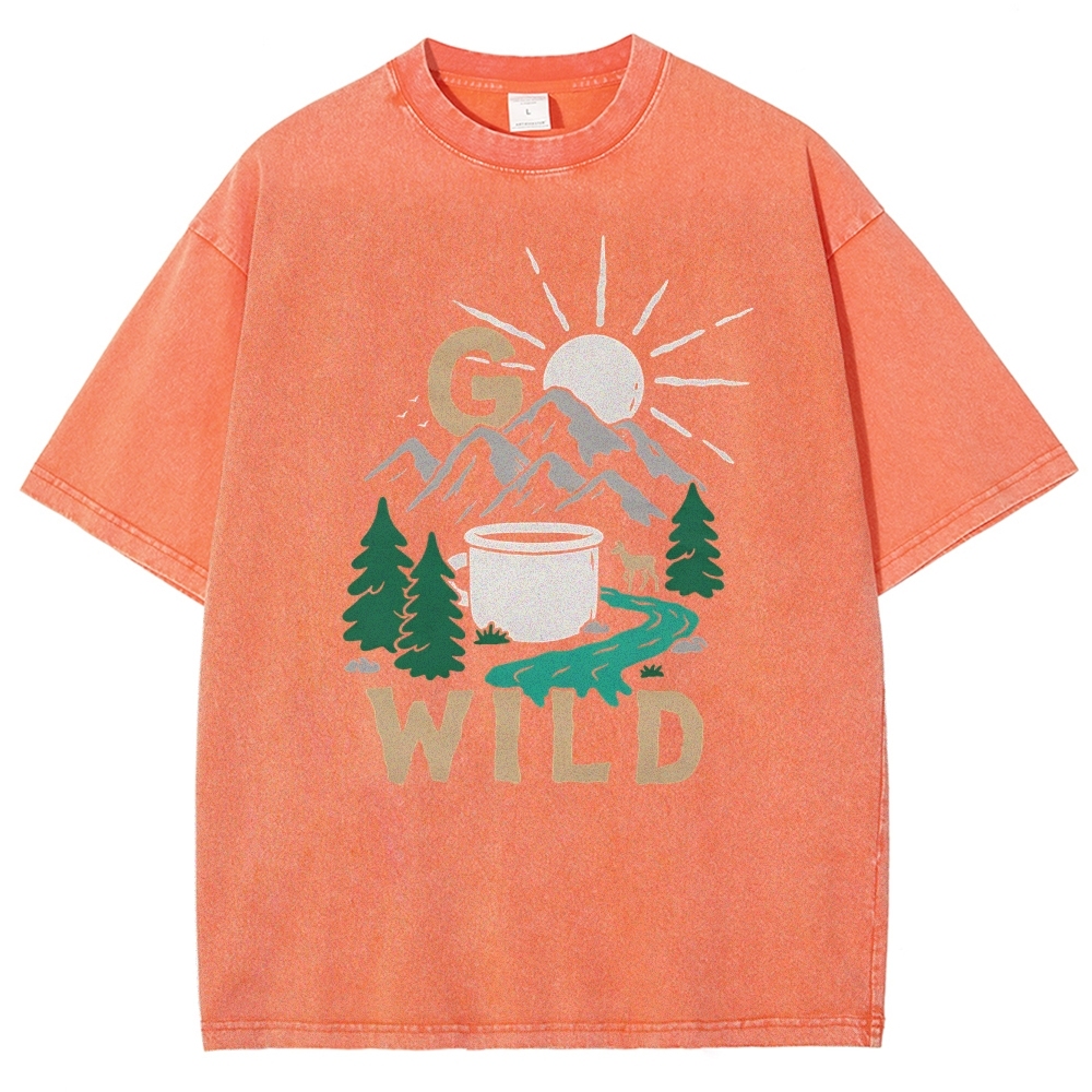 Washed T-Shirt | Wild Forest Adventure Unisex Fit | TIDESENCE