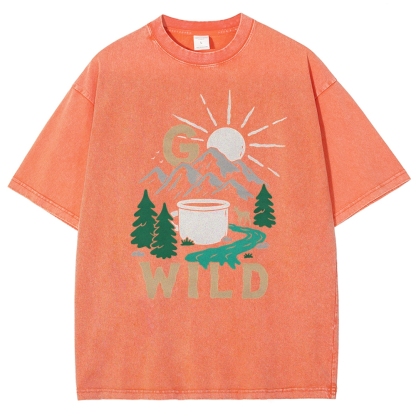 Washed T-Shirt | Wild Forest Adventure Unisex Fit | TIDESENCE