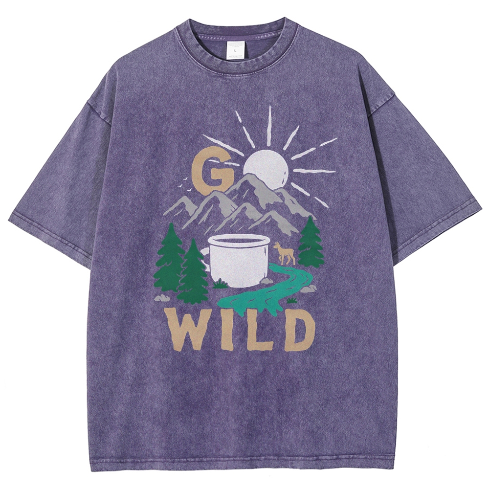 Washed T-Shirt | Wild Forest Adventure Unisex Fit | TIDESENCE