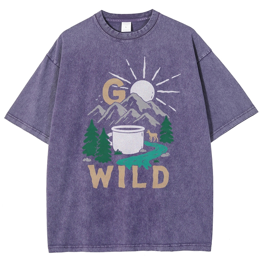 Washed T-Shirt | Wild Forest Adventure Unisex Fit | TIDESENCE
