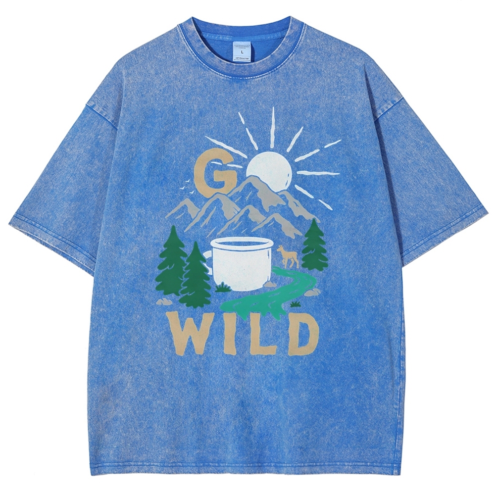 Washed T-Shirt | Wild Forest Adventure Unisex Fit | TIDESENCE