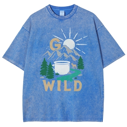 Washed T-Shirt | Wild Forest Adventure Unisex Fit | TIDESENCE