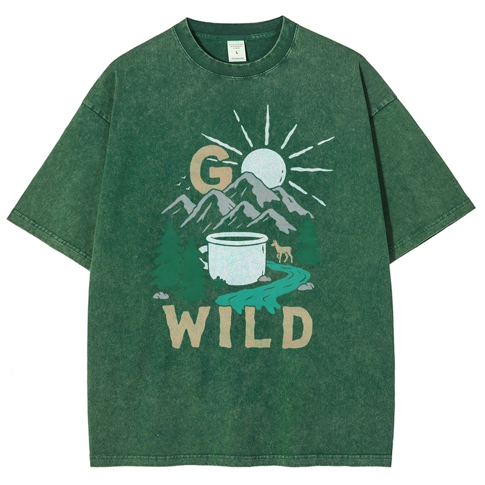Washed T-Shirt | Wild Forest Adventure Unisex Fit | TIDESENCE