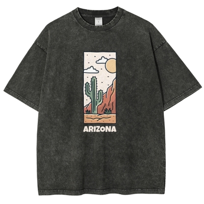 Washed T-Shirt | Landscape Unisex Fit Arizona | TIDESENCE