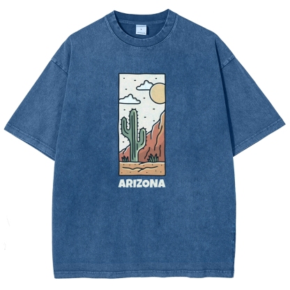 Washed T-Shirt | Landscape Unisex Fit Arizona | TIDESENCE