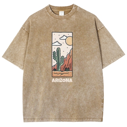 Washed T-Shirt | Landscape Unisex Fit Arizona | TIDESENCE