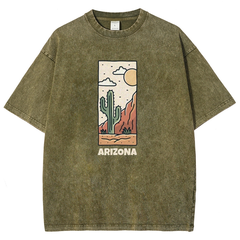 Washed T-Shirt | Landscape Unisex Fit Arizona | TIDESENCE