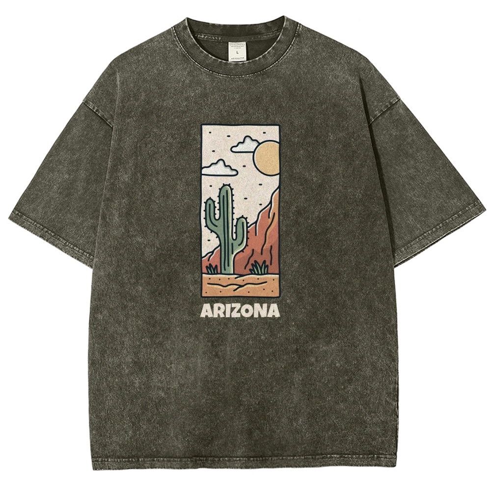 Washed T-Shirt | Landscape Unisex Fit Arizona | TIDESENCE