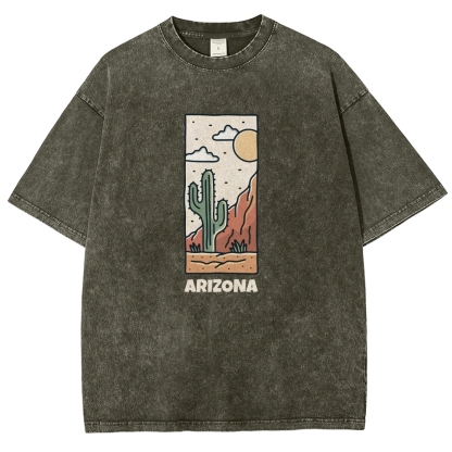 Washed T-Shirt | Landscape Unisex Fit Arizona | TIDESENCE