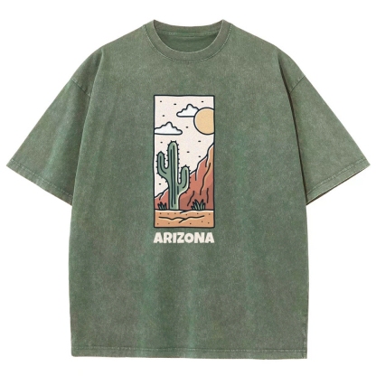 Washed T-Shirt | Landscape Unisex Fit Arizona | TIDESENCE