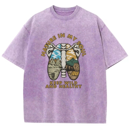 Washed T-Shirt | Landscape Unisex Fit Nature In My Soul | TIDESENCE