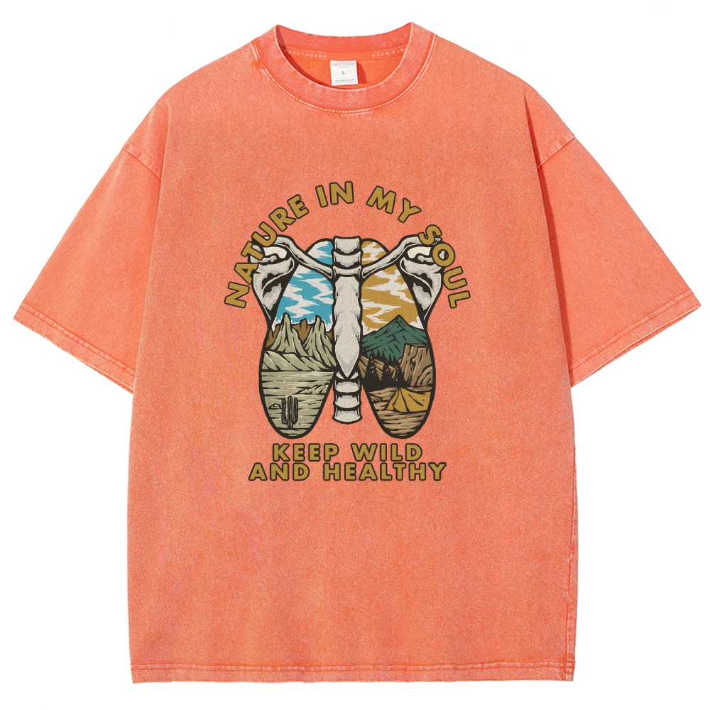 Washed T-Shirt | Landscape Unisex Fit Nature In My Soul | TIDESENCE