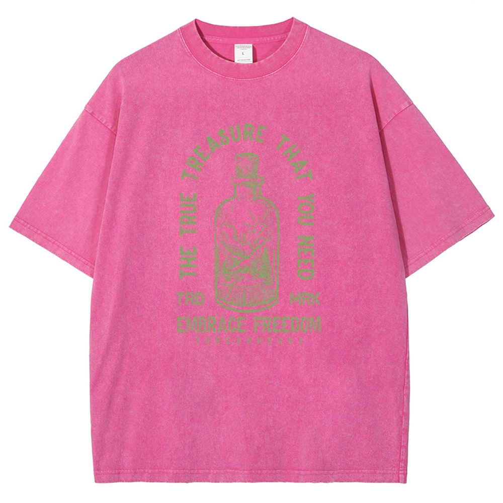Washed T-Shirt | Embrace Freedom Unisex Fit True Treasure | TIDESENCE