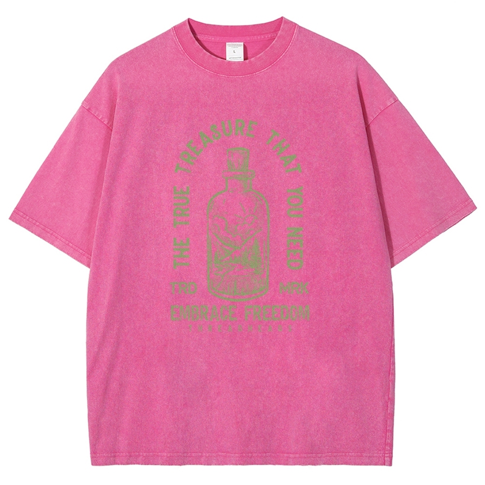 Washed T-Shirt | Embrace Freedom Unisex Fit True Treasure | TIDESENCE