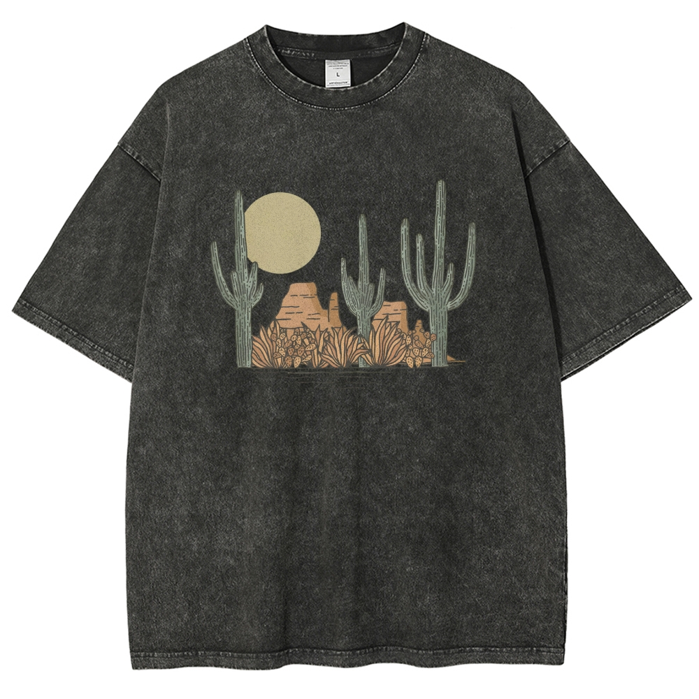 Washed T-Shirt | Landscape Desert Unisex Fit | TIDESENCE