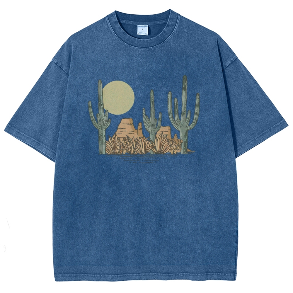 Washed T-Shirt | Landscape Desert Unisex Fit | TIDESENCE