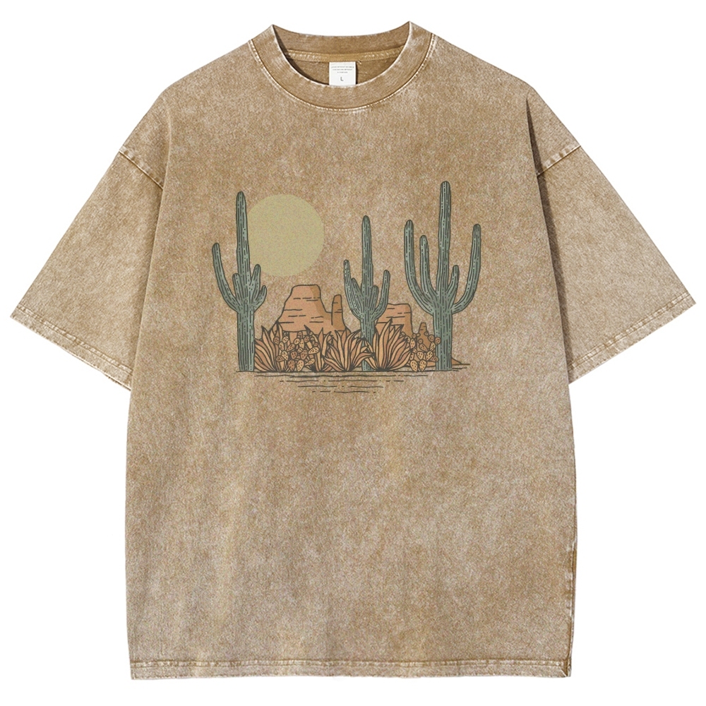Washed T-Shirt | Landscape Desert Unisex Fit | TIDESENCE