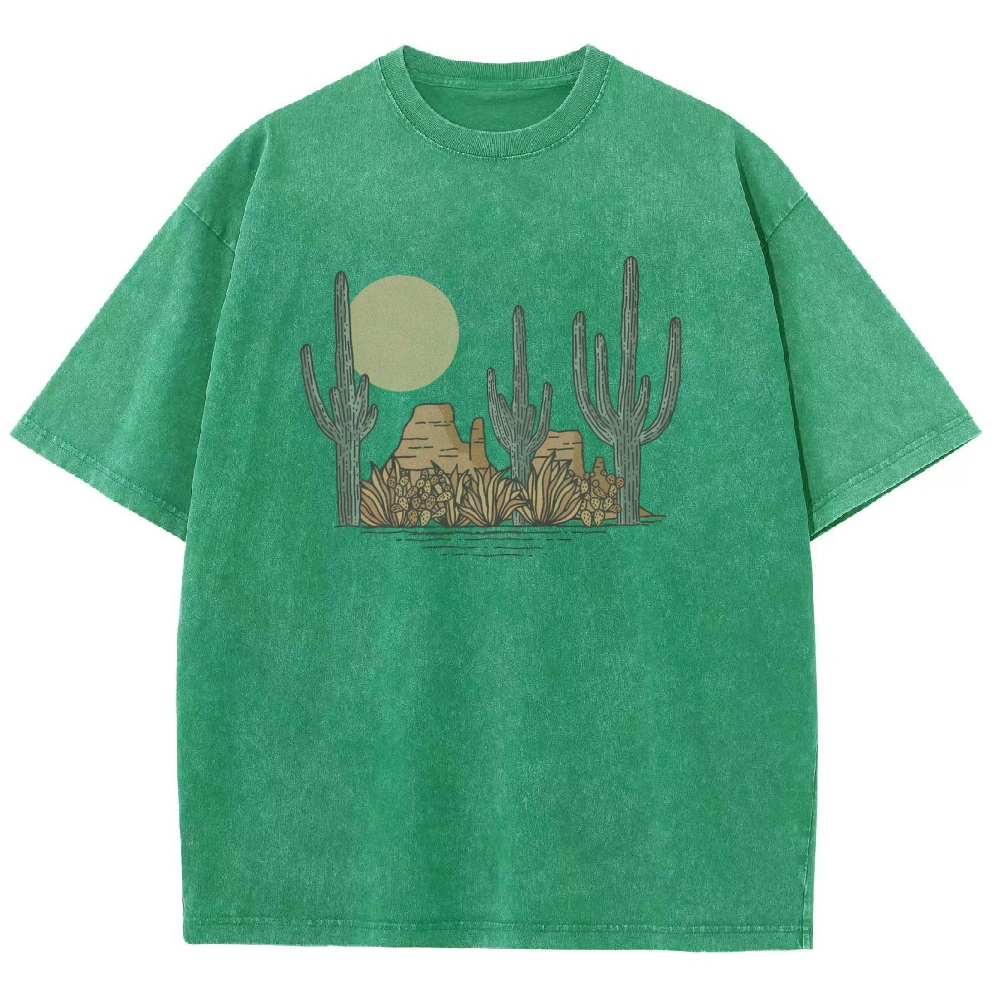 Washed T-Shirt | Landscape Desert Unisex Fit | TIDESENCE