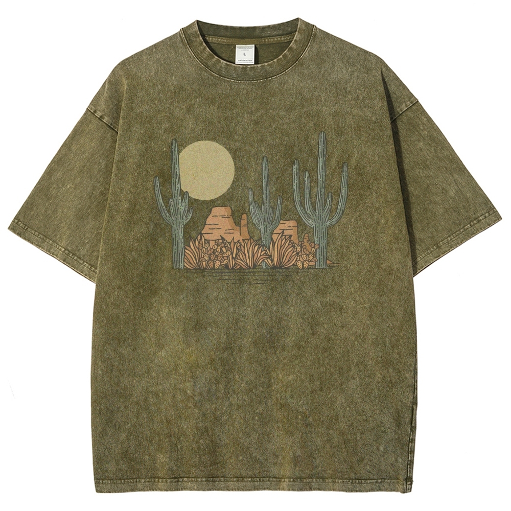 Washed T-Shirt | Landscape Desert Unisex Fit | TIDESENCE