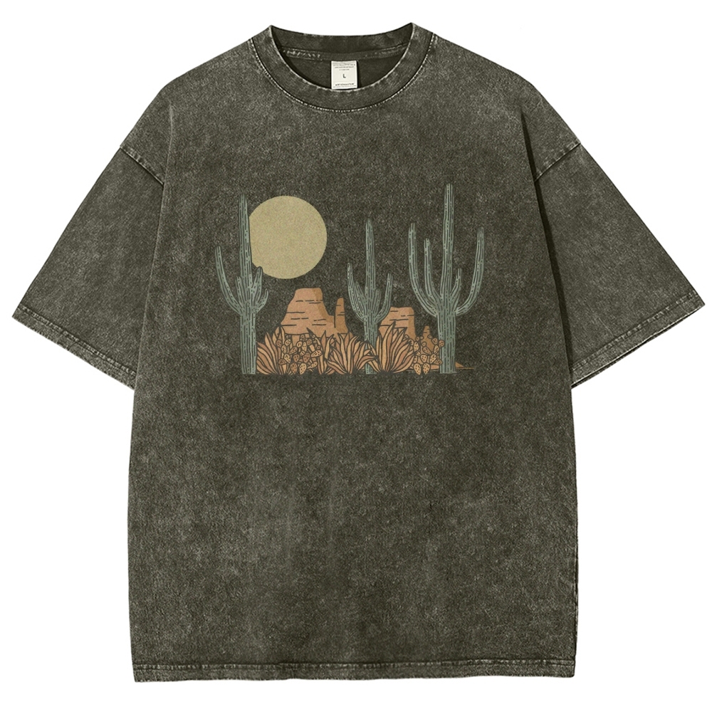 Washed T-Shirt | Landscape Desert Unisex Fit | TIDESENCE