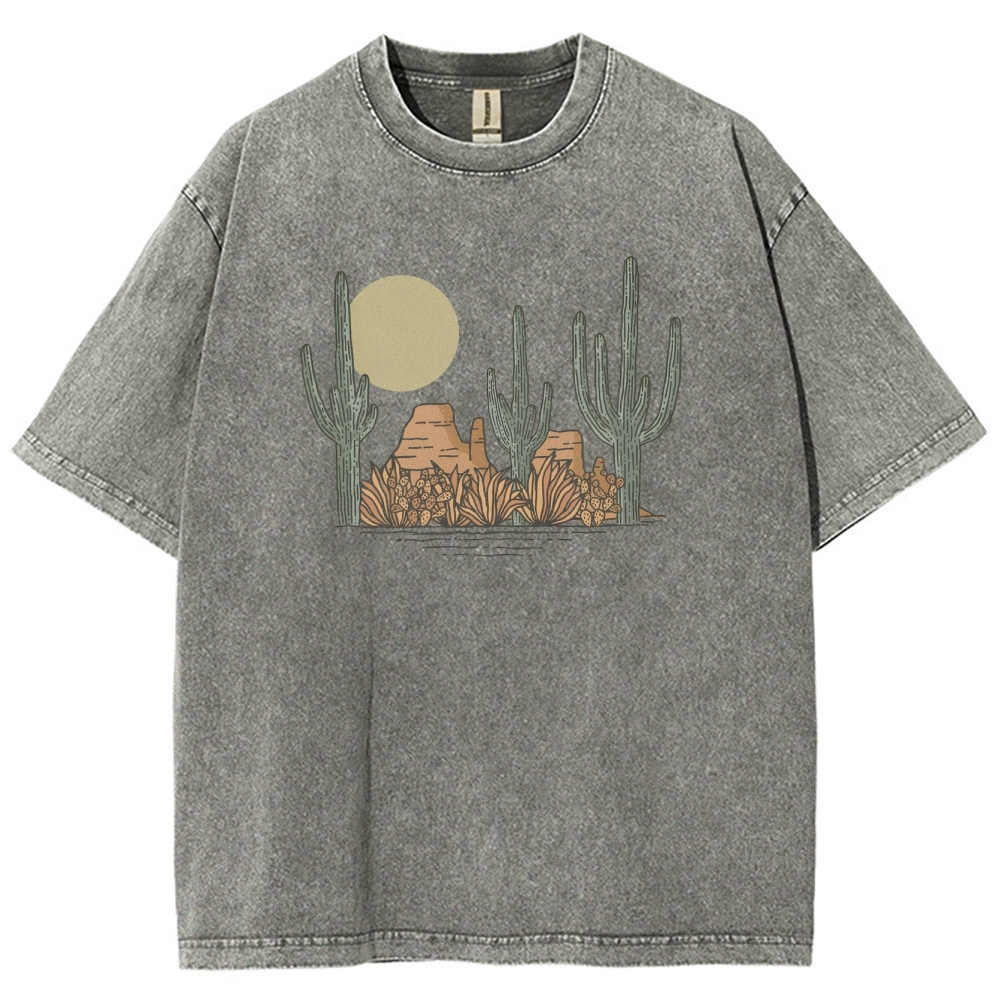 Washed T-Shirt | Landscape Desert Unisex Fit | TIDESENCE
