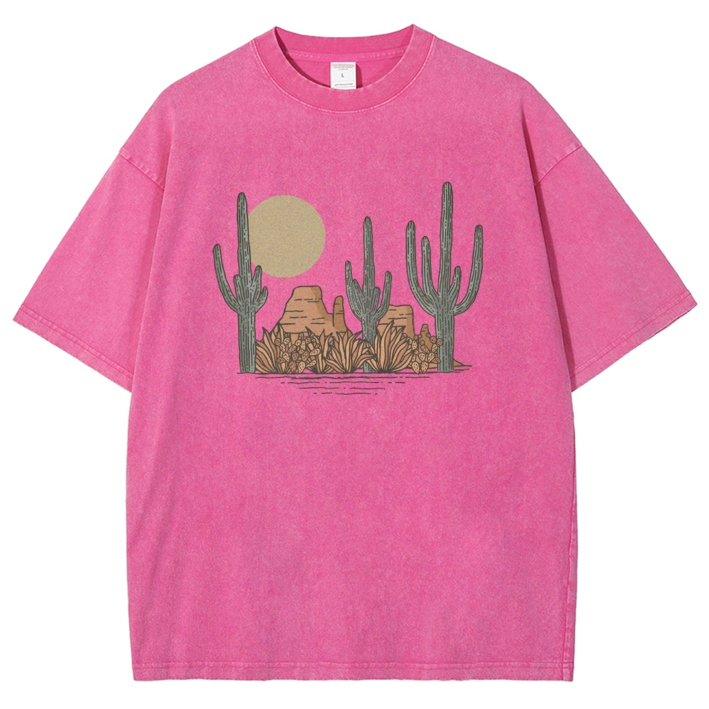 Washed T-Shirt | Landscape Desert Unisex Fit | TIDESENCE