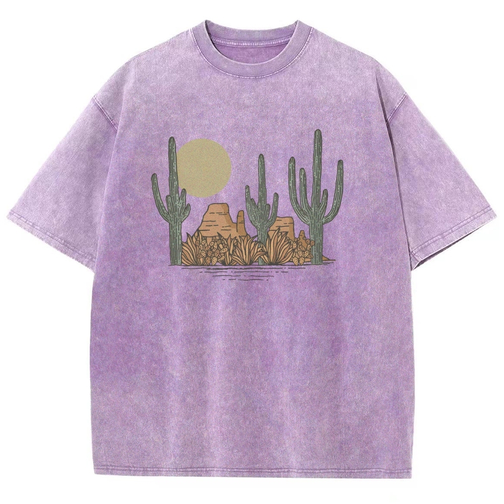 Washed T-Shirt | Landscape Desert Unisex Fit | TIDESENCE