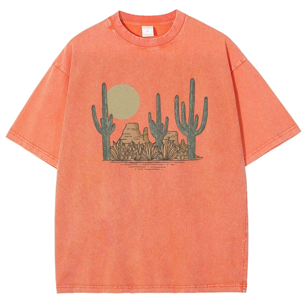 Washed T-Shirt | Landscape Desert Unisex Fit | TIDESENCE