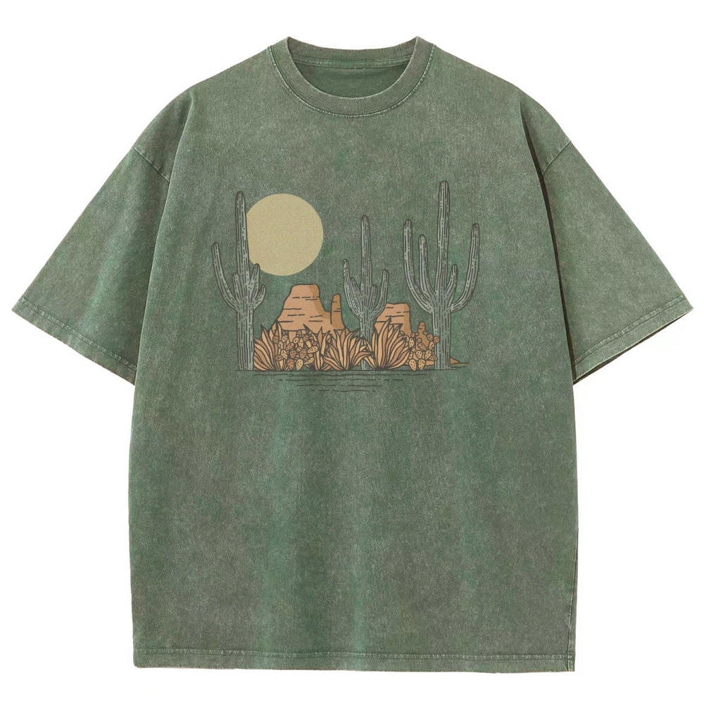 Washed T-Shirt | Landscape Desert Unisex Fit | TIDESENCE
