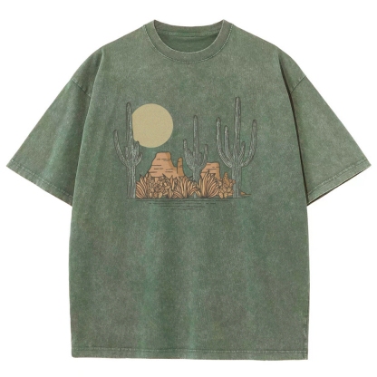 Washed T-Shirt | Landscape Desert Unisex Fit | TIDESENCE