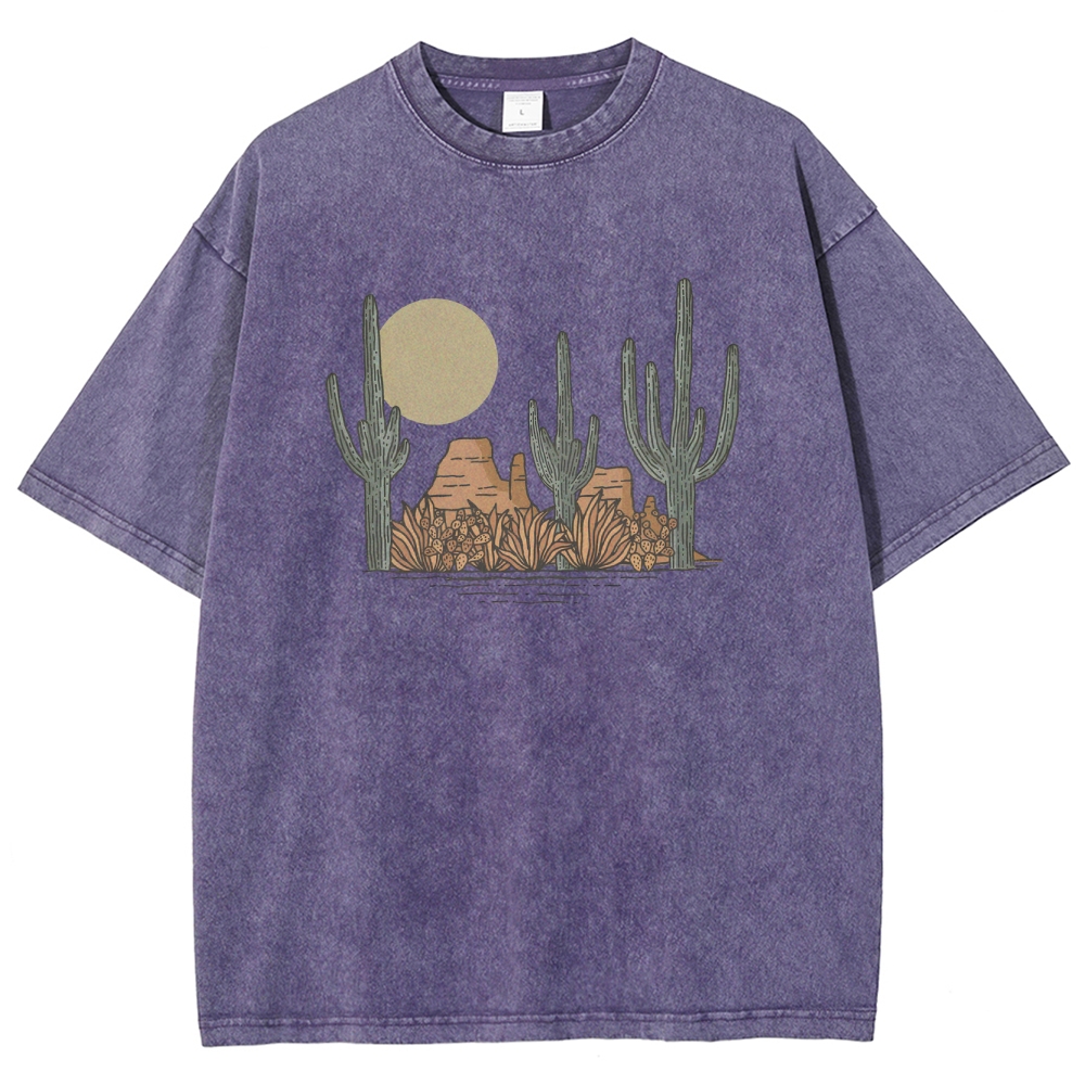 Washed T-Shirt | Landscape Desert Unisex Fit | TIDESENCE