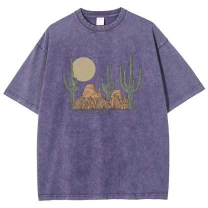 Washed T-Shirt | Landscape Desert Unisex Fit | TIDESENCE