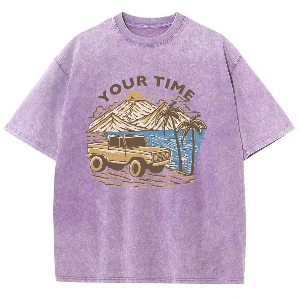 Washed T-Shirt | Beach Surf Journey Unisex Fit TEE | TIDESENCE