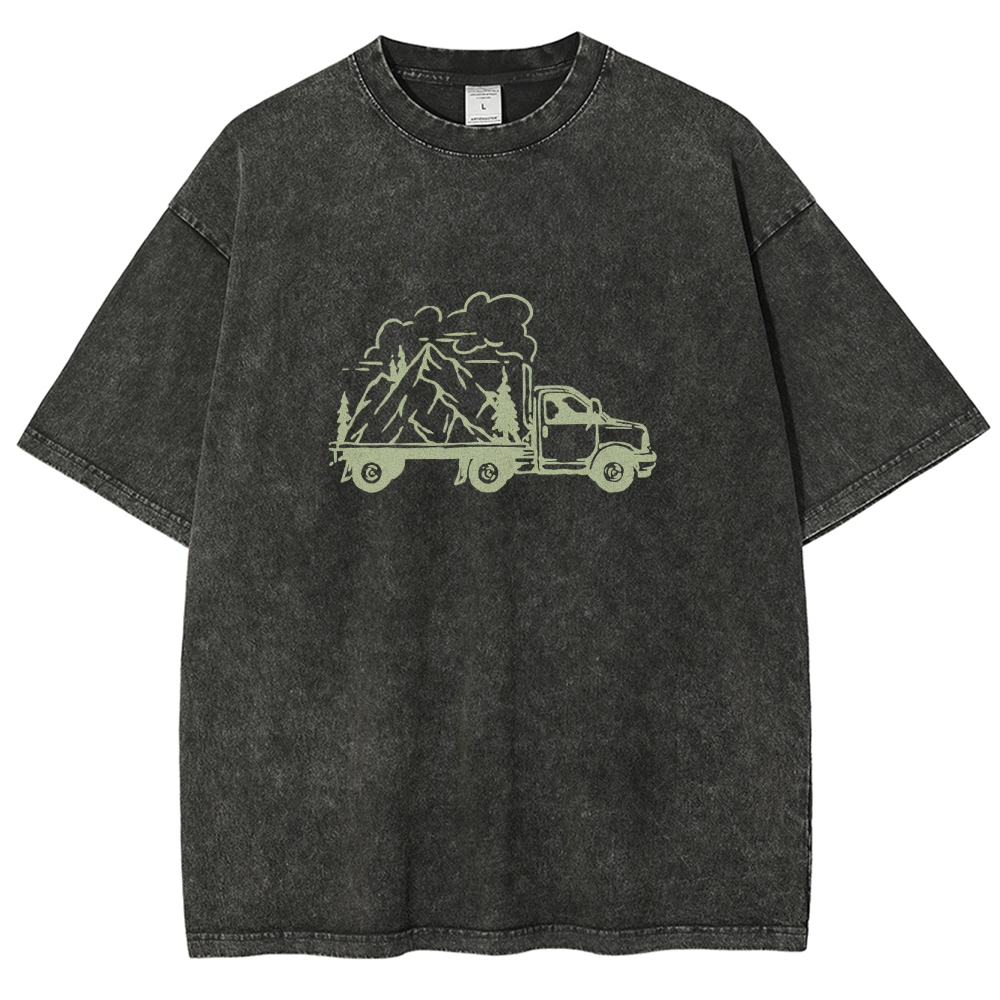 Washed T-Shirt | Forest Adventure Unisex Fit TEE | TIDESENCE