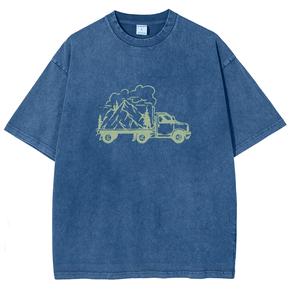 Washed T-Shirt | Forest Adventure Unisex Fit TEE | TIDESENCE
