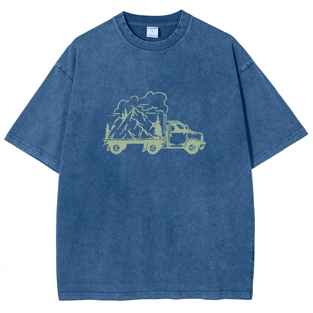 Washed T-Shirt | Forest Adventure Unisex Fit TEE | TIDESENCE
