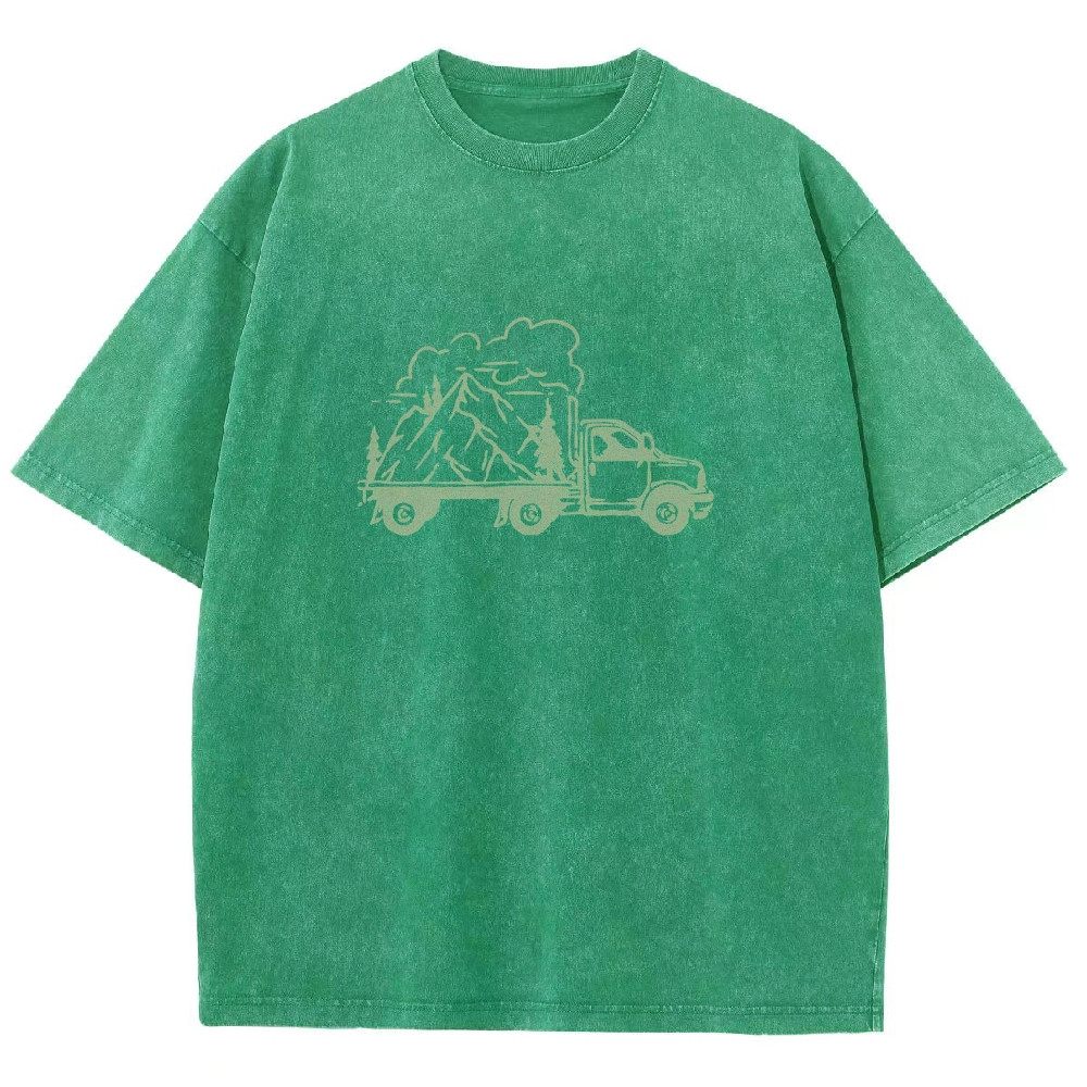 Washed T-Shirt | Forest Adventure Unisex Fit TEE | TIDESENCE