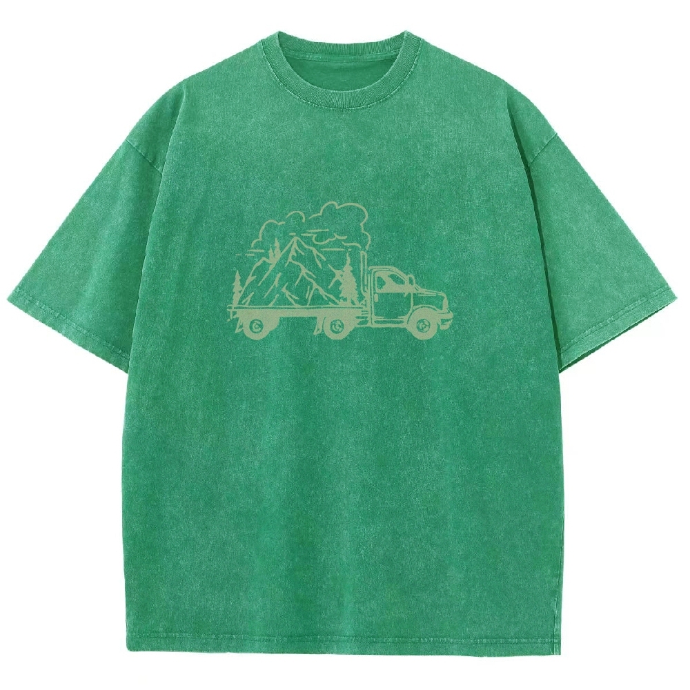 Washed T-Shirt | Forest Adventure Unisex Fit TEE | TIDESENCE