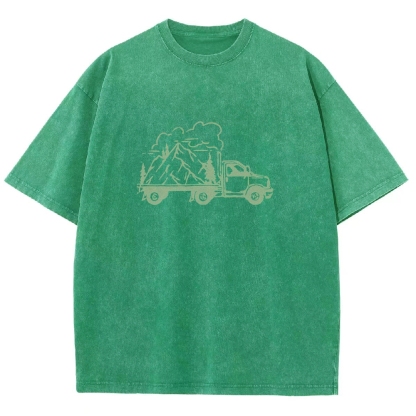 Washed T-Shirt | Forest Adventure Unisex Fit TEE | TIDESENCE