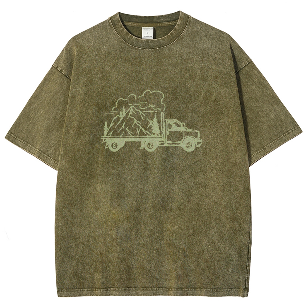 Washed T-Shirt | Forest Adventure Unisex Fit TEE | TIDESENCE