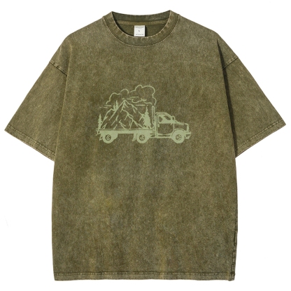 Washed T-Shirt | Forest Adventure Unisex Fit TEE | TIDESENCE