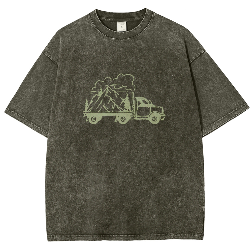 Washed T-Shirt | Forest Adventure Unisex Fit TEE | TIDESENCE