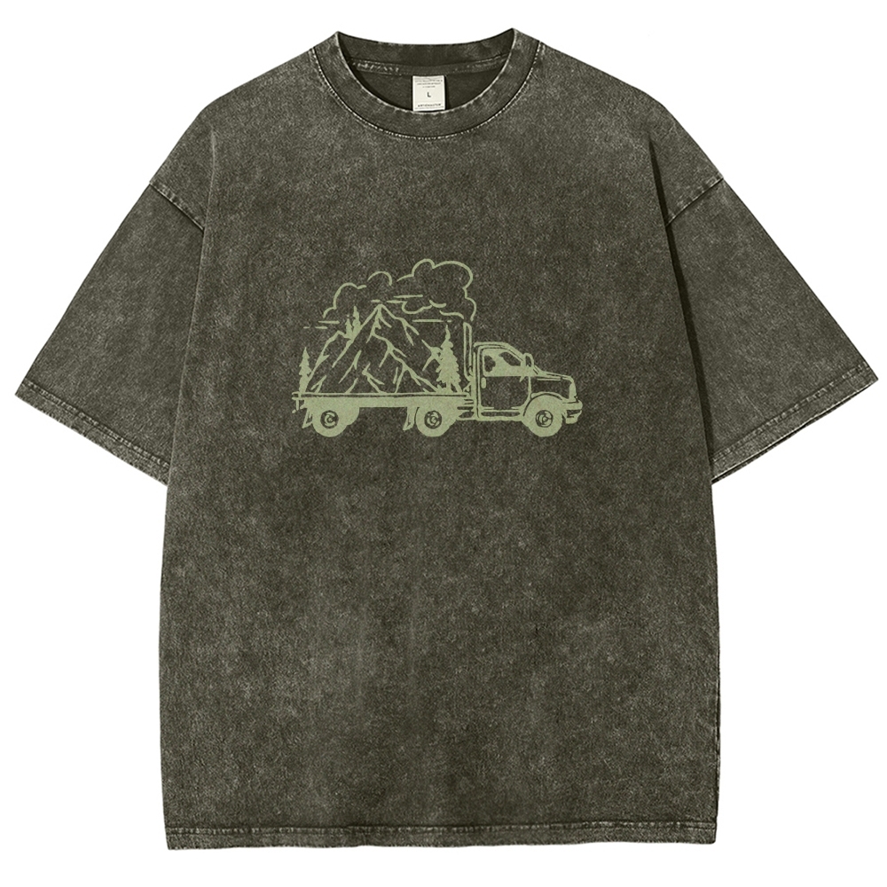 Washed T-Shirt | Forest Adventure Unisex Fit TEE | TIDESENCE